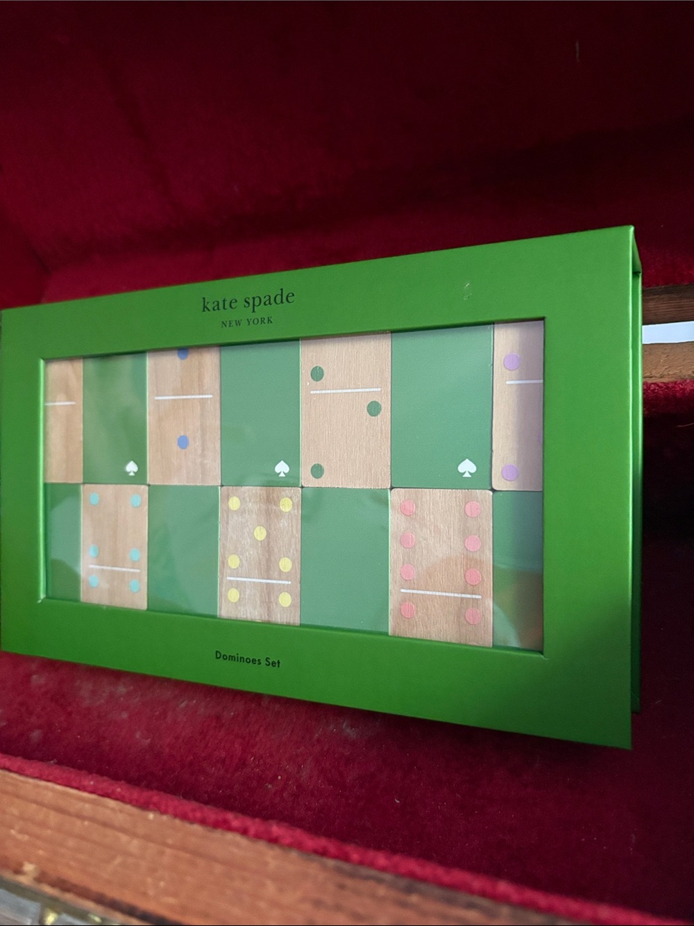 kate spade Green Dominoes Set with Multicolor Dots - Picture 1 of 3